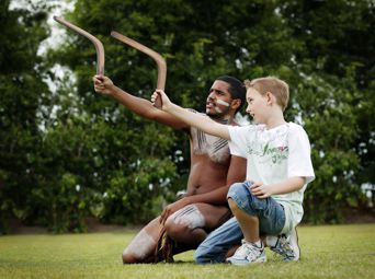 Child Boomerang Throwing